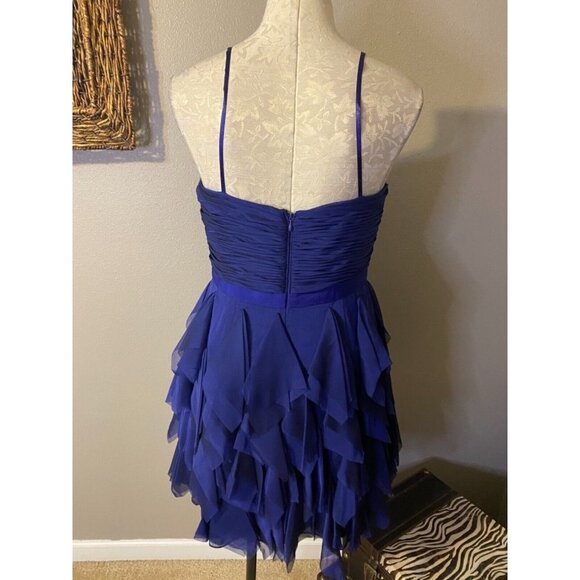 Adrianna Papell Dress Purple 12 Flutter Party Cocktail Cruise Wedding - Picture 6 of 10